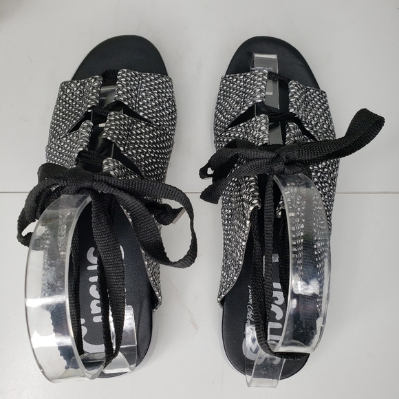 Circus by Sam Edelman Riley Snake Embossed Black & White Summer Sandels sz 7M - Picture 6 of 12